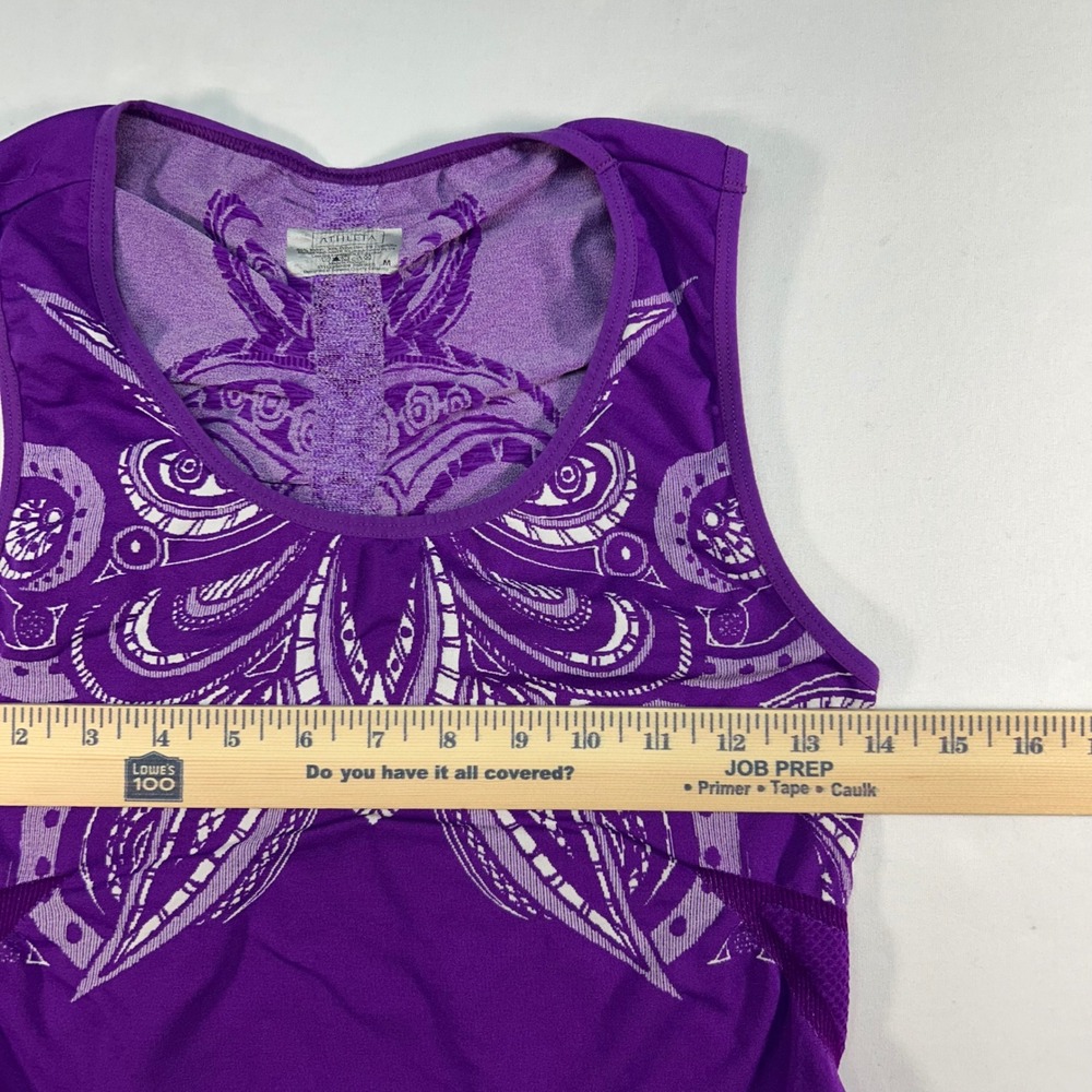 Athleta Purple‎ Mandala Seamless Mesh Racerback Tank Top 581506 Womens Medium - Picture 4 of 5